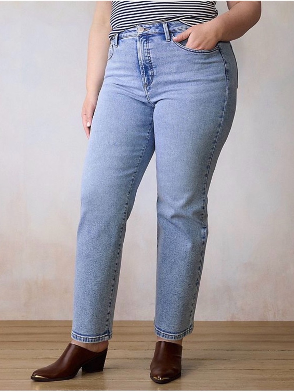 Plus Size LC Lauren Conrad Super High Rise Straight Jeans Size 16P